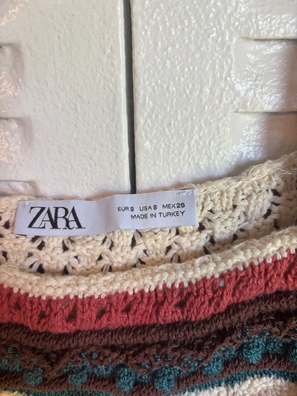 ZARA Boho Crochet Crop Top – Summer Luxe Knit in Earth Tones (Size S) - Picture 3 of 10